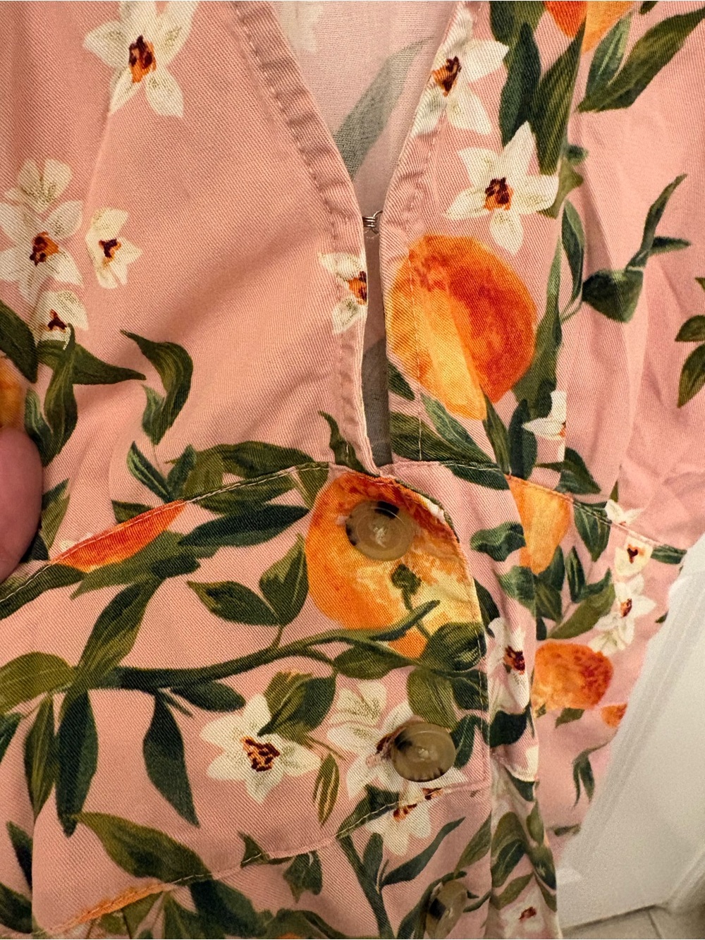 Marine Layer Camila Dress Orange Fruit Print Mini S - Picture 5 of 8